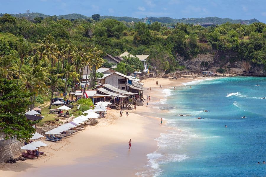 Balangan beach and the limestone coastline of Bali